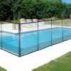 4x12 Ft Outdoor Pool Fence With Section Kit,Removable Mesh Barrier,For Inground Pools,Garden And Patio XH - Black