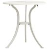 vidaXL Patio Table White 24.4"x24.4"x25.6" Cast Aluminum - White