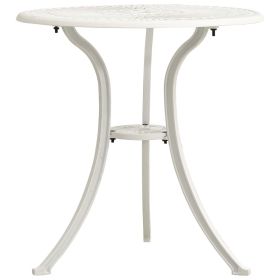 vidaXL Patio Table White 24.4"x24.4"x25.6" Cast Aluminum - White