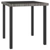 vidaXL Patio Dining Table Gray 27.6"x27.6"x28.7" Poly Rattan - Grey