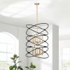 Transitional Gold/Matte Black Metal Chandelier Fixture; 8 lights ; 2-Tier-Candle Ceiling Light for Living Room; Bedroom; Dining Room; Dimmable