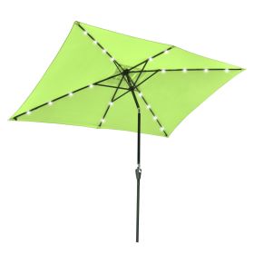 10x6.5ft Aluminum Patio Umbrella w/ 20 LEDs - As Picture