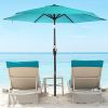 7.5ft Outdoor Patio Umbrella for Inground Pool Balcony Backyard Blue - Blue