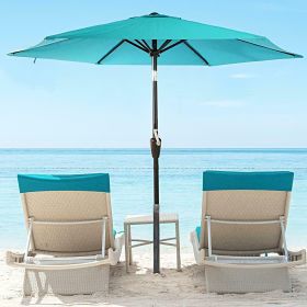 7.5ft Outdoor Patio Umbrella for Inground Pool Balcony Backyard Blue - Blue