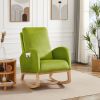 Rocking Chair Mid-Century Modern Rocking Armchair Upholstered Tall Back Accent Glider Rocker - Green