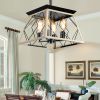 Farmhouse Chandeliers for Dining Room; Rustic Kitchen Island Light Fixture; 4-Light Industrial Kitchen Island Pendant Light Fixture