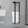 vidaXL Towel Rack Black 9.8"x7.9"x37.4" Iron - Black