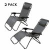 Zero Gravity Patio Adjustable Folding Reclining Chair with Pillow, 2PC Grey - KM0684-G