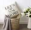 Throw pillow cover 18x18inches;  "Lets Stay Home" modern cushion cover