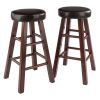 Maria 2-Pc Cushion Seat Counter Stool Set, Espresso & Walnut