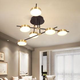 Modern Geometric Dimmable Pendant Light for Dining and Living Room - Brass+Black