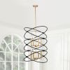 Transitional Gold/Matte Black Metal Chandelier Fixture; 8 lights ; 2-Tier-Candle Ceiling Light for Living Room; Bedroom; Dining Room; Dimmable