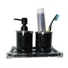 Ambrose Exquisite 3 Piece Soap Dispenser and Toothbrush Holder with Tray - as Pic