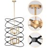 Transitional Gold/Matte Black Metal Chandelier Fixture; 8 lights ; 2-Tier-Candle Ceiling Light for Living Room; Bedroom; Dining Room; Dimmable