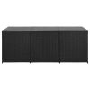 vidaXL Patio Storage Box Poly Rattan 70.8"x35.4"x29.5" Black - Black