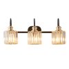 3 Head Vintage Bath Vanity Light Wall Bathroom Over Mirror Modern Glass Shade Light Fixtures (3 Lights-Exclude Bulb) - as picture