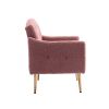 Accent Chair ,leisure single sofa with Rose Golden feet - Brush Pink Teddy