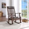 Raina Rocking Chair; Brown PU & Walnut Finish - 59937