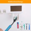 Wall Mounted Toothbrush Sanitizer Holder IR Induction UV Sanitization Rack with 4 Slots Toothpaste Dispenser for Bathroom - White