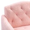 Accent Chair ,leisure single sofa with Rose Golden feet - Pink Teddy