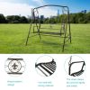 Metal Porch Swing, Heavy Duty Steel Patio Porch Swing Chair for Outdoors, Weather Resistant Swing Chair Bench - Bronze Brush