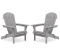 Wood Lounge Patio Chair for Garden Outdoor Wooden Folding Adirondack Chair Set of 2 Solid Cedar Wood Lounge Patio Chair for Garden