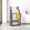 Metal Freestanding Towel Rack 3 Tiers Hand Towel Holder Organizer for Bathroom Accessories;  Black - 1