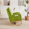 Rocking Chair Mid-Century Modern Rocking Armchair Upholstered Tall Back Accent Glider Rocker - Green