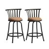 24'' Swivel Counter Height Bar Stools Set of 2; Brown