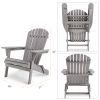 Wood Lounge Patio Chair for Garden Outdoor Wooden Folding Adirondack Chair Set of 2 Solid Cedar Wood Lounge Patio Chair for Garden