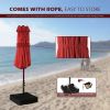 15 FT Outdoor Umbrella Double-Sided Patio Market Umbrella with Base;  Crank;  100% Polyester Canopy - Red