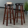 Maria 2-Pc Cushion Seat Bar Stool Set, Espresso & Walnut