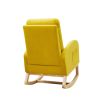 Rocking Chair Mid-Century Modern Rocking Armchair Upholstered Tall Back Accent Glider Rocker - Yellow