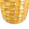 Sienna 12 Inch Tall Ceramic Vase with Handcrafted Cubic Design; Yellow; DunaWest - Default