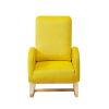 Rocking Chair Mid-Century Modern Rocking Armchair Upholstered Tall Back Accent Glider Rocker - Yellow