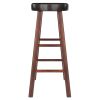 Maria 2-Pc Cushion Seat Bar Stool Set, Espresso & Walnut