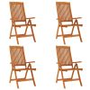 5 Piece Patio Dining Set Solid Wood Eucalyptus - Brown