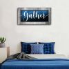 Wall Art for Living Room|Gather Signs for Home Decor|Gather Wall Decor|Blue Canvas Print Poster|Ready to Hang 20"X40" - 20x40inchx1pcs