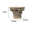 Traditional Resin Decorative Pedestal with Scrolled Design; Weathered Brown