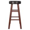 Maria 2-Pc Cushion Seat Counter Stool Set, Espresso & Walnut