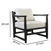 Malibu Accent Chair with Open Wood Frame; Light Gray and Black; DunaWest - Default