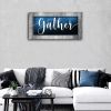 Wall Art for Living Room|Gather Signs for Home Decor|Gather Wall Decor|Blue Canvas Print Poster|Ready to Hang 20"X40" - 20x40inchx1pcs