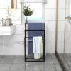 Metal Freestanding Towel Rack 3 Tiers Hand Towel Holder Organizer for Bathroom Accessories;  Black - 1