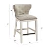 Calabash White and Beige Counter Stool