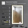 Bathroom Mirror with LED Lights Lighted Makeup Vanity Mirror Wall Mounted Large Size Rectangular Anti-Fog Memory Dimmable Touch Sensor Horizontal/Vert