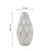 Elegant White Ceramic Vase with Gold Accents - Timeless Home Decor - as Pic