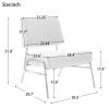 Wire Metal Frame Slipper Chair; Armless Accent Chair Lounge Chair for Living Room; Bedroom; Home Office; Brown PU - as Pic