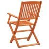 vidaXL Folding Patio Chairs 8 pcs Solid Eucalyptus Wood - Brown