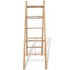 vidaXL Double Towel Ladder with 5 Rungs Bamboo 19.7"x63" - Brown