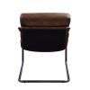 Dolgren Accent Chair in Sahara Top Grain Leather &amp; Matt Iron Finish 59948 - as Pic